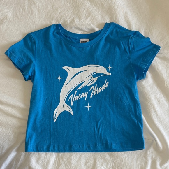 Princess Polly Tops - Princess Polly Vibrant Blue Dolphin Baby Tee